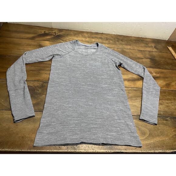 Lululemon Swiftly Speed Long Sleeve Technical Top Size 8 Striped - Picture 1 of 10